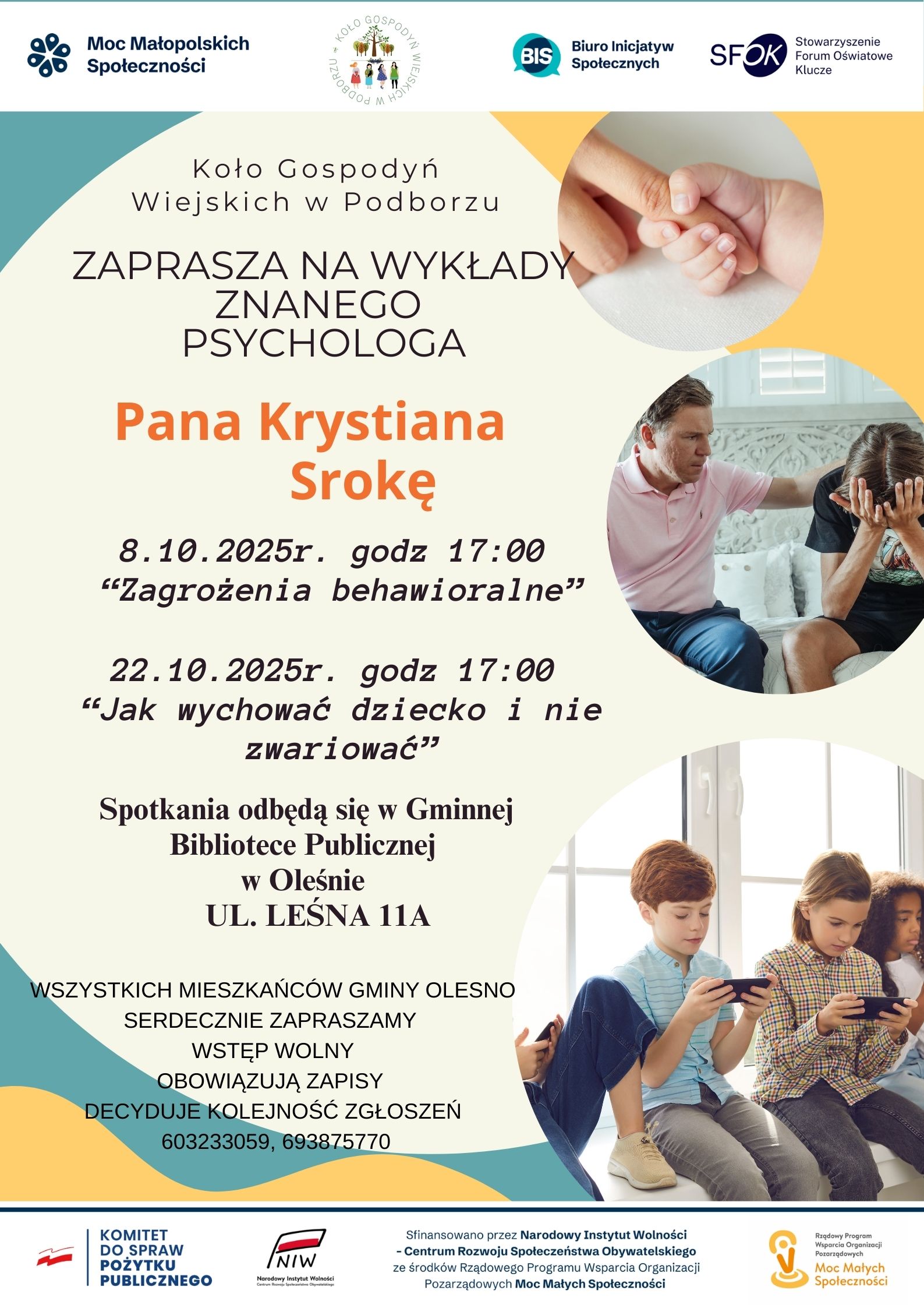 Koło Gospodyń Wiejskich w Podborzu zaprasza na wykłady znanego psychologa