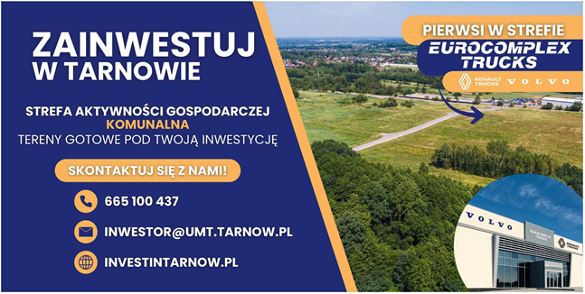 Atrakcyjne tereny inwestycyjne w Strefie Aktywności „Komunalna” w Tarnowie – ponownie w ofercie!