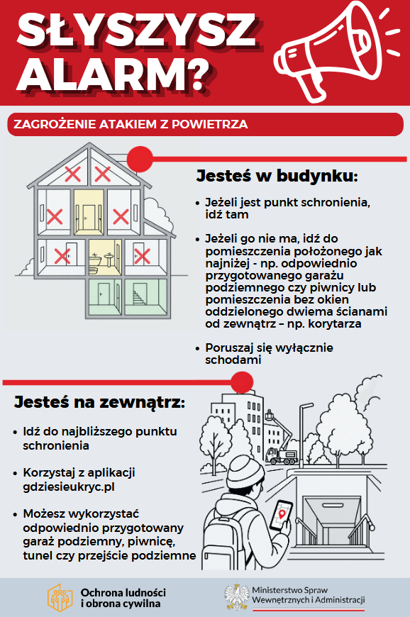 Co robić po usłyszeniu alarmu?